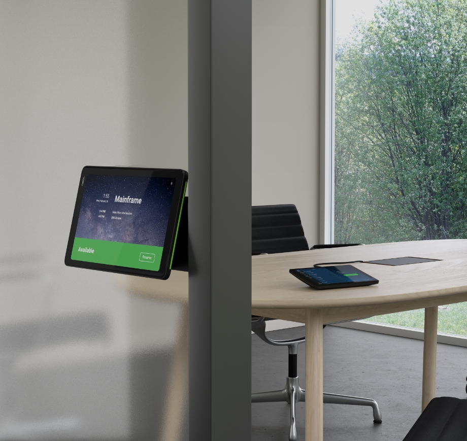 Image showing two neat bord 50 on tablestands in a comfortable meeting space