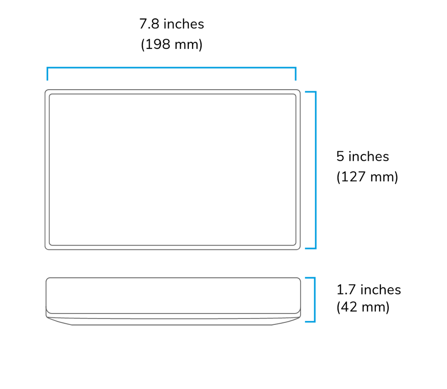 Technical illustration of neat pad specs
