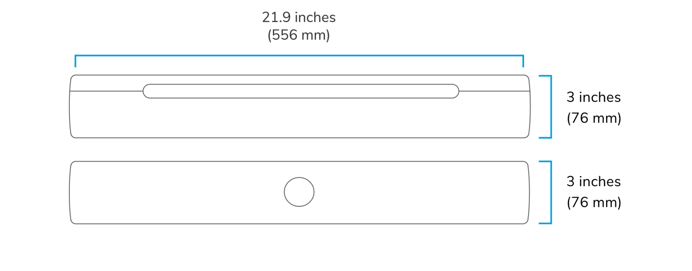 Technical illustration of neat bar specs