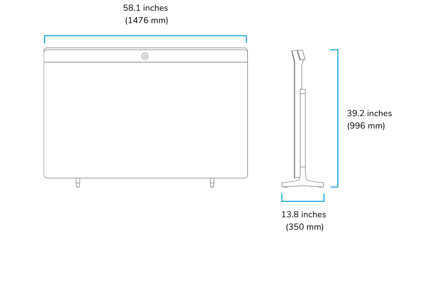 Technical illustration of neat board specs