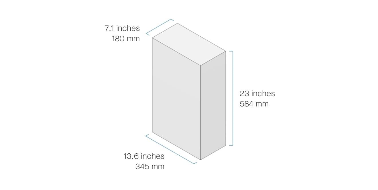 Technical illustration of neat frame weight and measurement specs