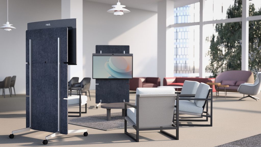 Image showing two neat bord 50 on tablestands in a comfortable meeting space